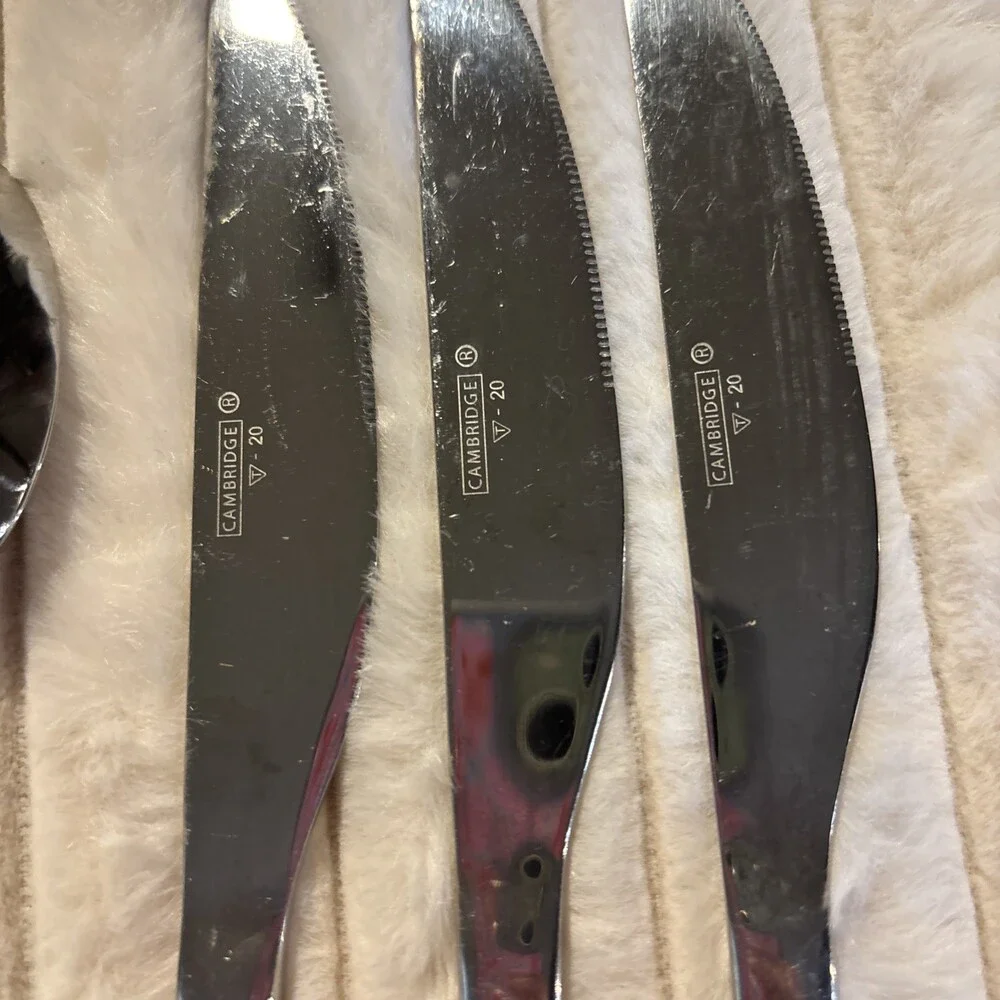 Cambridge Stainless flatware NEVADA A-20 Replacements 4 Tablespoons 3 Knives Lot
